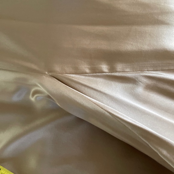 Nwot Ombré Beaded Sequin Silk Gown Long size 6Champagne W/Slit & Kick Pleat - Picture 3 of 9